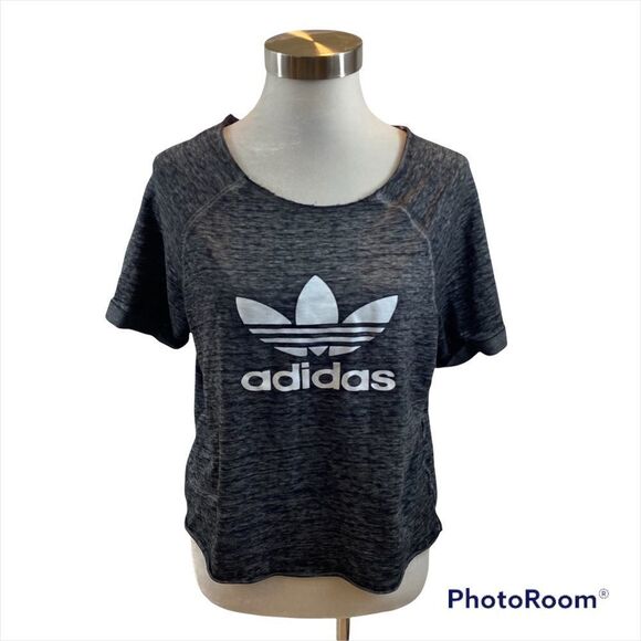 Ladies adidas Trefoil Short Sleeved Black and White‎ Tee Shirt Size Medium - Picture 1 of 10